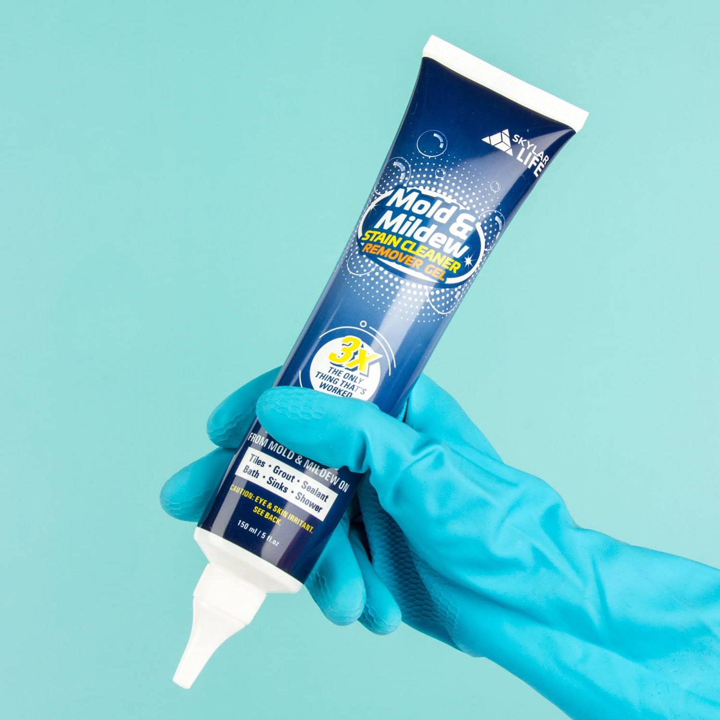 Skylarlife Home Mold & Mildew Remover Gel Stain Remover Cleaner Wall Mold Cleaner for Tiles Grout Sealant Bath Sinks Showers (3-Pack)