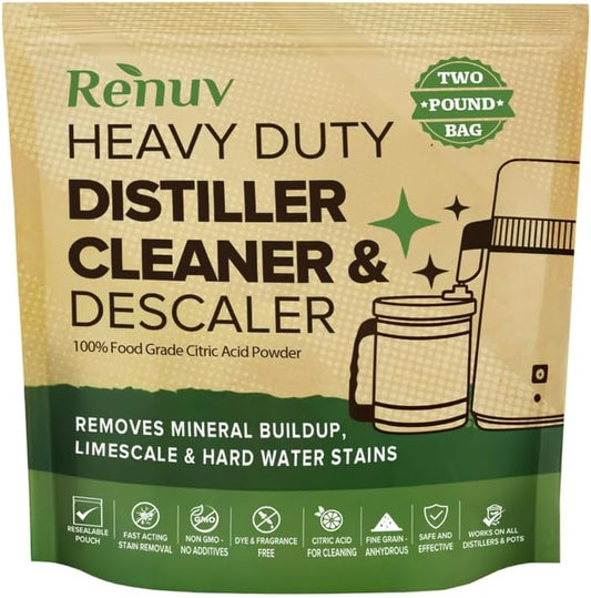 Citric Acid for Cleaning & Descaling Water Distillers, Kettles, Pots, Boilers, Dispensers, Citrus Acid Powder Descaler, Removes Limescale, Mineral Buildup, Hardwater Stains, Residue Fast 2LB Bulk