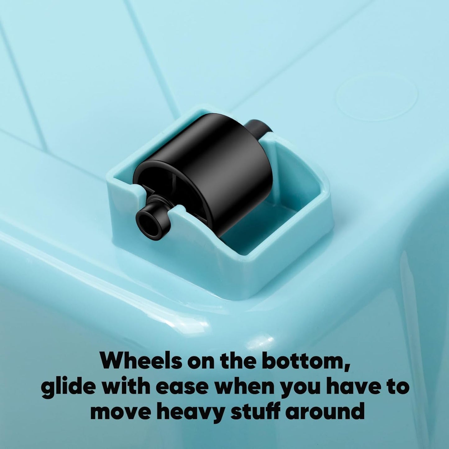 Nazhura 97 Quart Plastic Storage Bin, Stackable and Nestable Storage Boxes with White Lids and Secure Latching Buckles, Large Storage Container (Blue, 97Quart-6Pack)