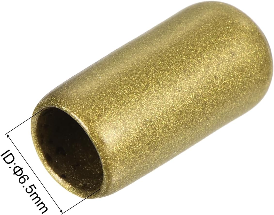 uxcell 20pcs Rubber End Caps 6.5mm ID Vinyl Round Tube Bolt Cap Cover Thread Protectors Gold