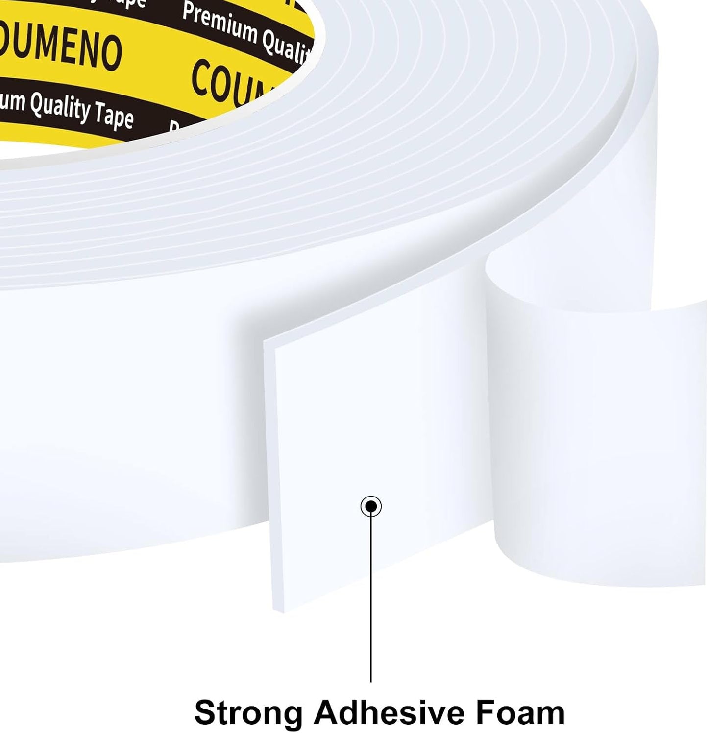 Single-Sided EVA Foam Tape, Single-Sided Sealing Strip Foam Pad Sponge Tape,Self-Adhesive Insulation Sealing Tape (White) 1inX16.4FT