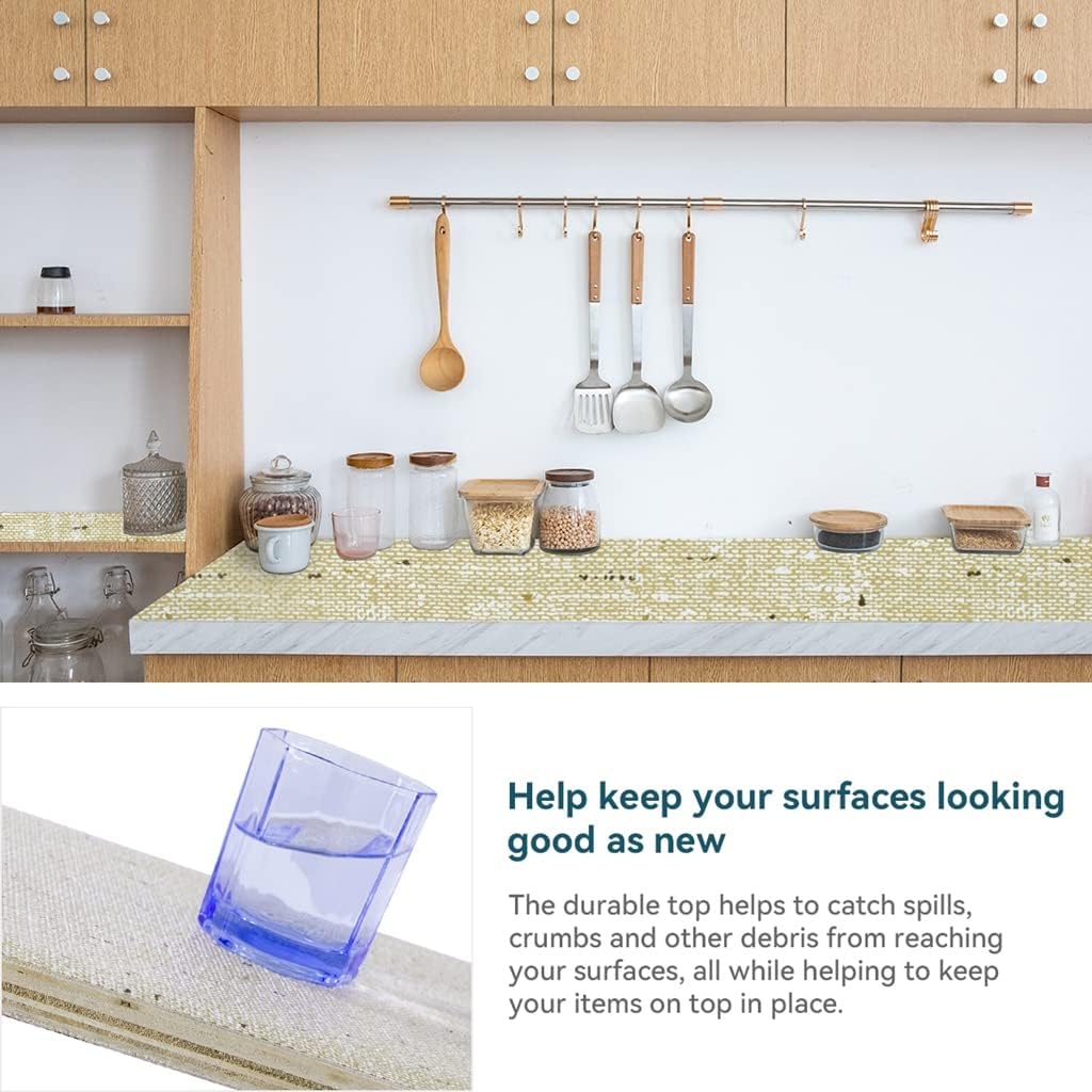 Shelf Liner 18" W x 96" L Cabinet Liners Non Adhesive, Drawer Liners Non Slip Kitchen Mat Waterproof Oil-Proof for Kitchen Cabinet, Shelves, Refrigerator, Storage, Easy to Trim