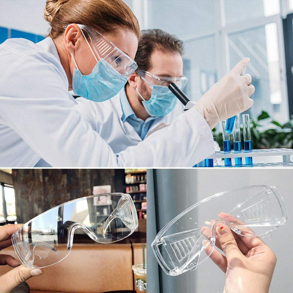 Safety Anti Fog Goggles 3-Pack - Over Eyeglasses, Dust/Chemical Splash Proof | ANSI Z87.1 Certified Wrap-Around Eye Protection for Lab, Construction, Nurses | Scratch Resistant, Unisex Fit