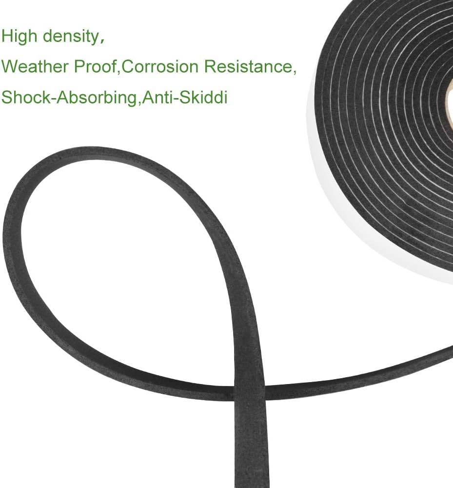 2 Rolls Foam Seal Tape for Door Window Seal Insulation, 3/4in Wx1/8in T Soundproof and Shockproof Weather Stripping, Single Sided Door Seal, Cold Air and Draft Closed Cell Seal Strip, Single 16FT