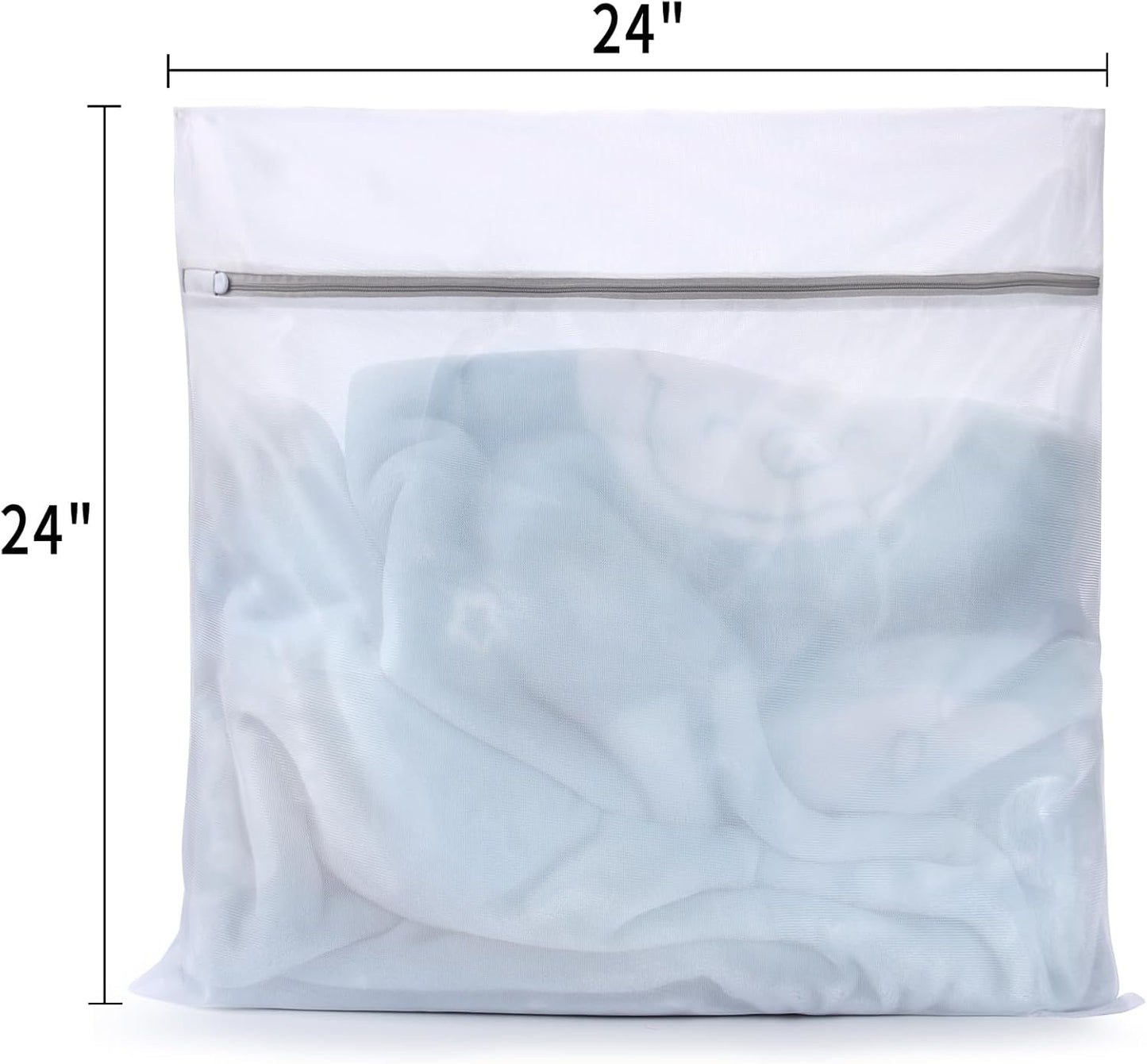 Muchfun 3Pcs Durable Fine Mesh Laundry Bags for Delicates 24 x 24 Inches (3, XX-Large)