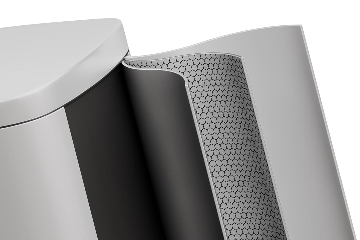 Garvee 13 Gallon / 50 Liter Metal Kitchen Trash Can with Lid, Large Rustproof Garbage Can for Kitchen, Step-on Trash Bin with Inner Bucket, Rear Handle, Soft Close Lid, White