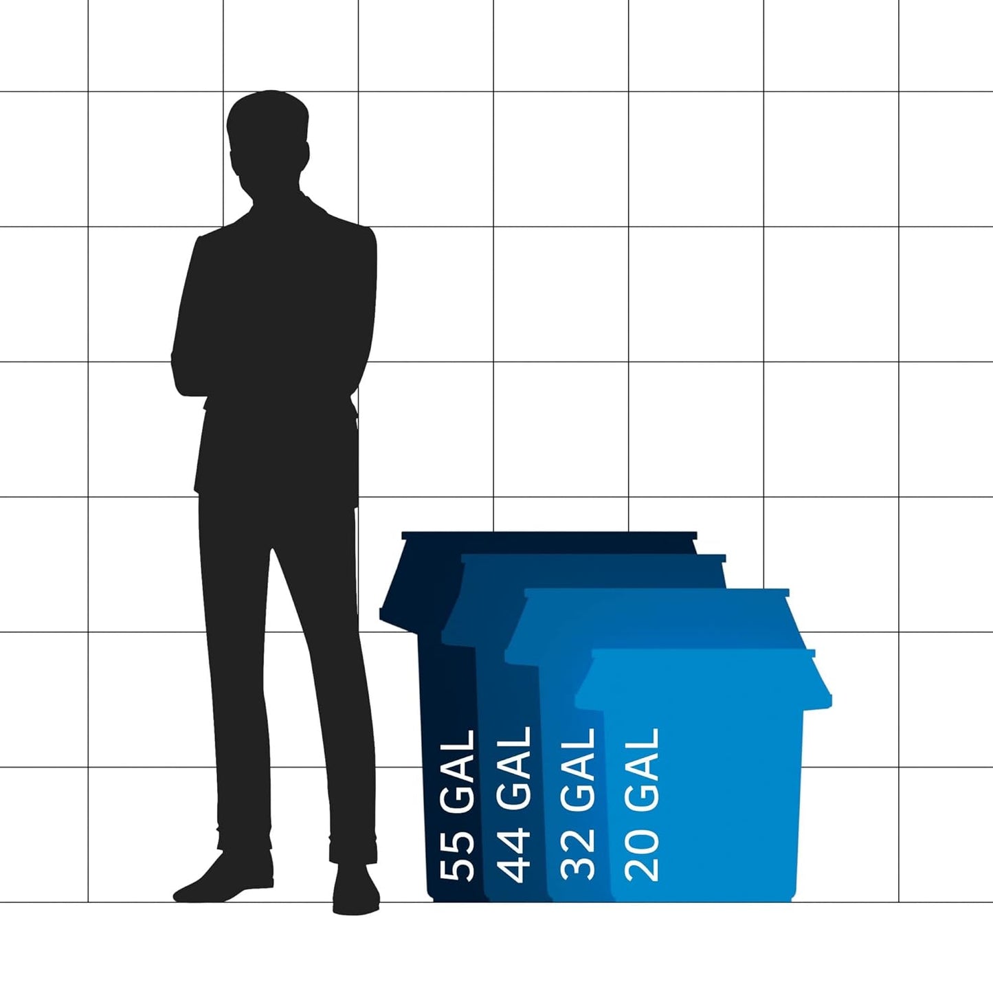 55 Gallon White Round Commercial Trash Can