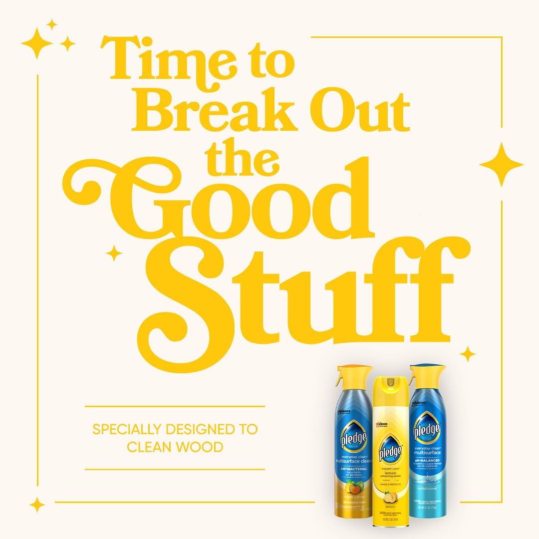 Pledge Enhancing Polish, Furniture & Wood Spray, Lemon Scent, 9.7oz