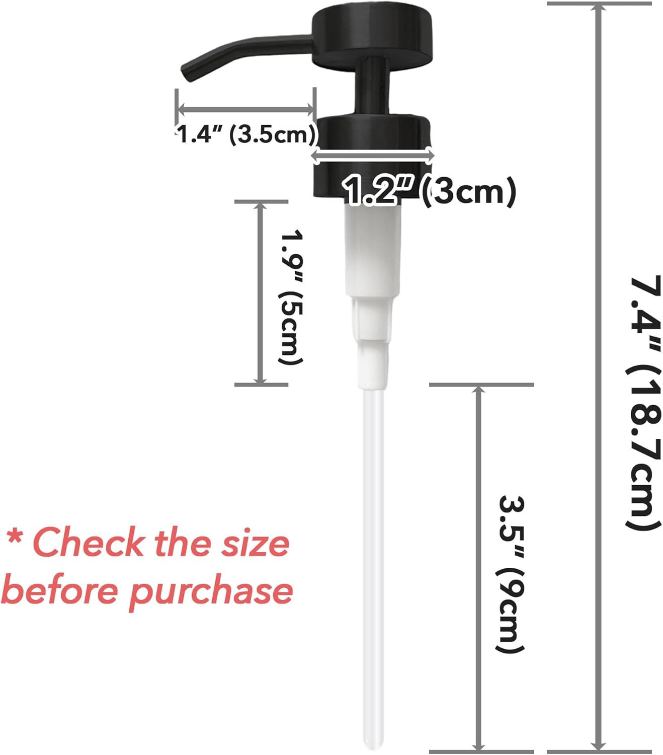 Stainless Steel Soap Dispenser Pump Head Replacement 2 Pack, 28/400 Threads Standard Size, for Bathroom and Kitchen (Matte Black)