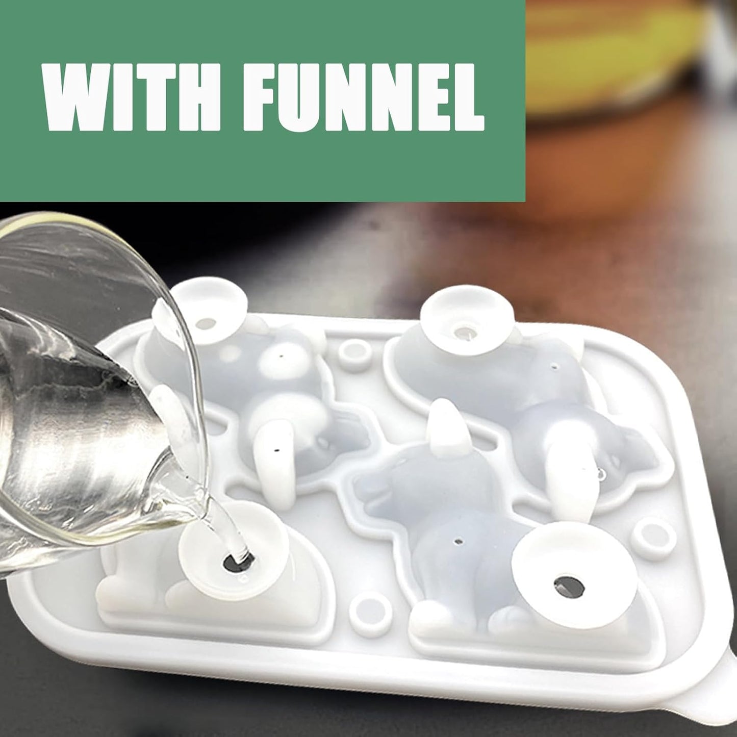 Corgi Dog gifts 3D Ice Cube Mold, Admaison Ice Cube Tray with Funnel for Cocktails, Bourbon,Brandy, Whiskey Gifts for Men, Silicone Fun Shapes Black (Corgi)