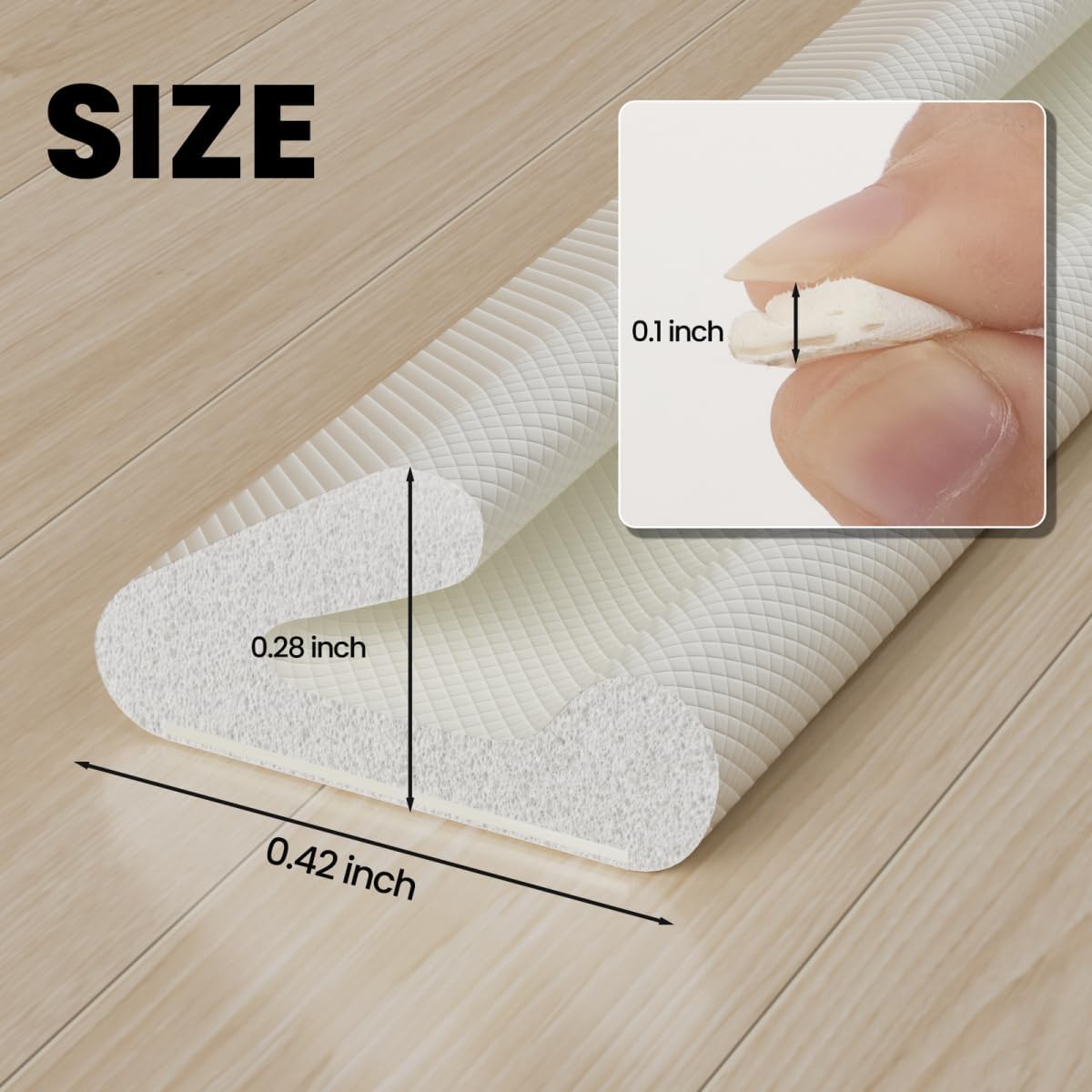 V Shape Foam Weather Stripping Door Frame Seal Strip 19.7FT White, Draft Stopper, Insulation Winter, Weatherstripping, Gap Sealing, Soundproofing, Self-Adhesive Used for Exterior Front Door Side