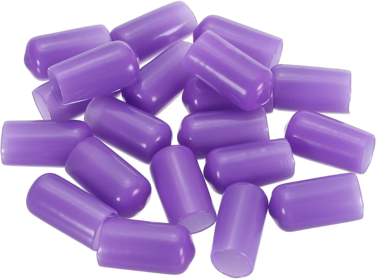 uxcell 20pcs Rubber End Caps 10mm(3/8") ID Vinyl PVC Round Tube Bolt Cap Cover Screw Thread Protectors,Purple