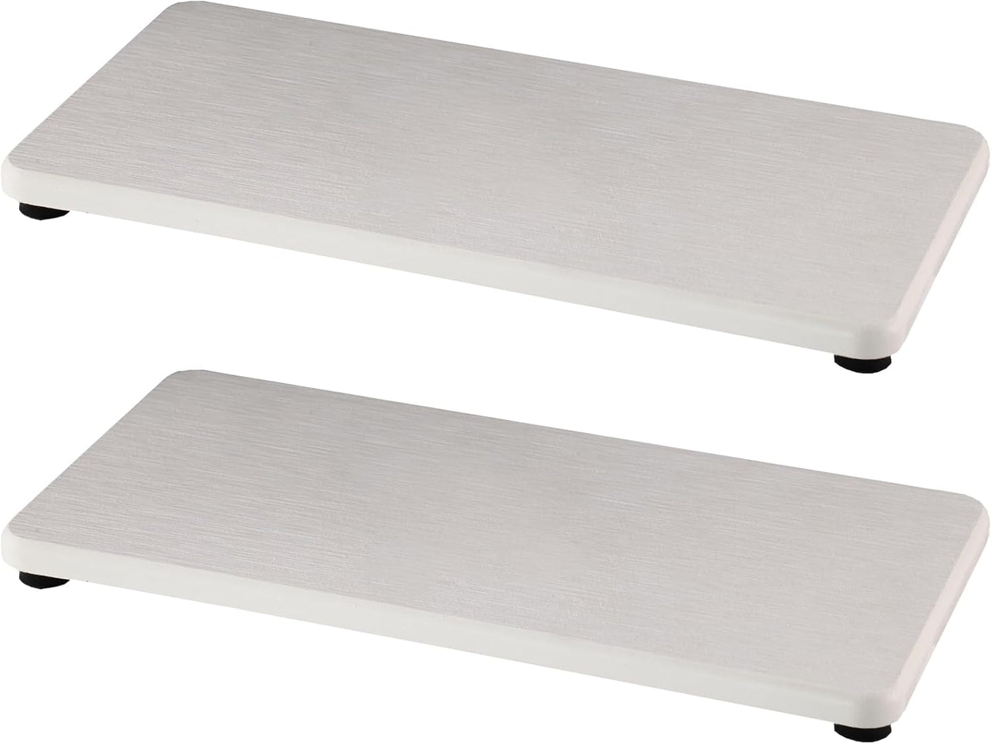 2 Pcs Water Absorbing Stone Trays, Kitchen/Bathroom Sink Soap Dish, Diatomite Tray Used for Hand Soap & Cosmetic Bottles in The Modern Home, 4" W x 8.3" L, White