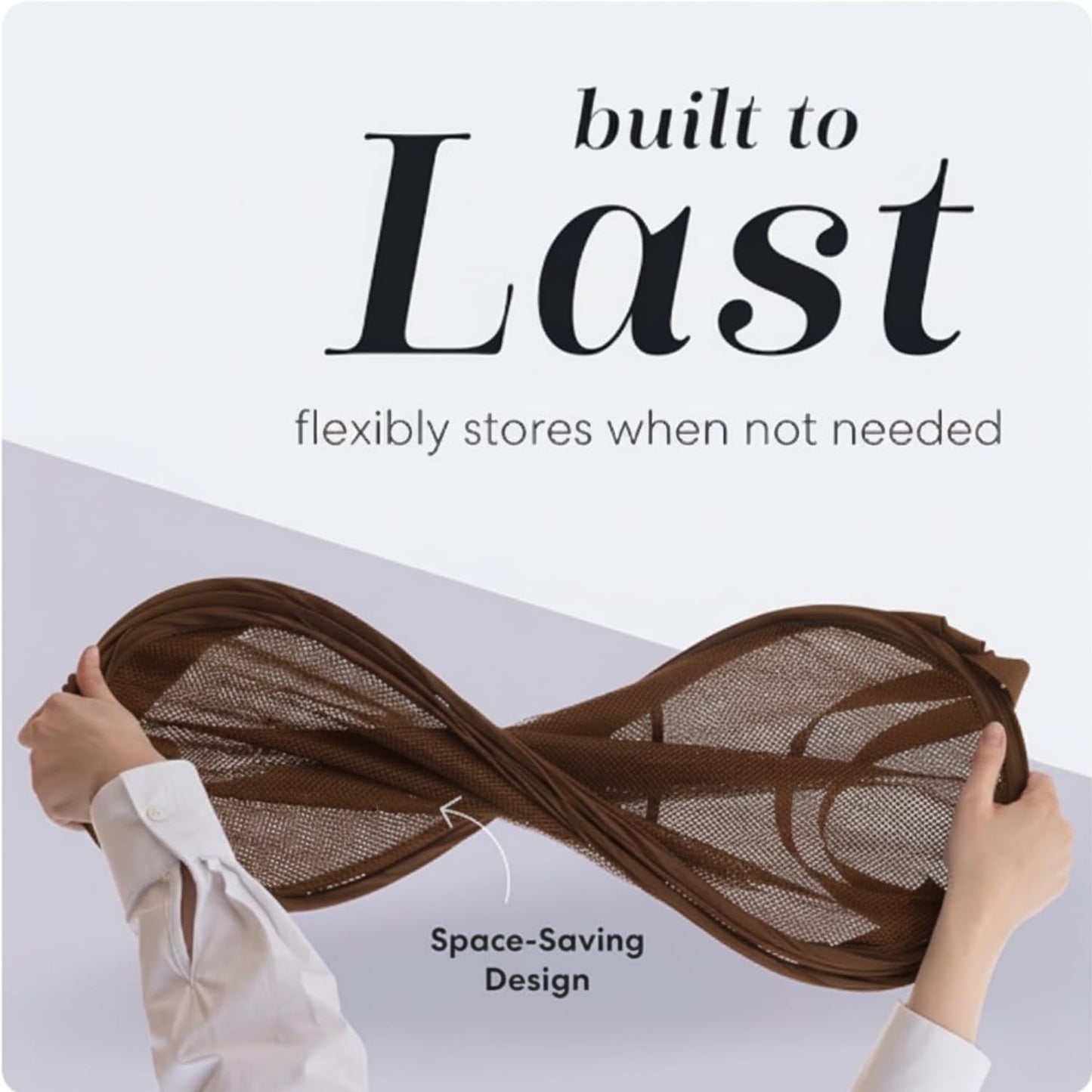 Handy Laundry Collapsible Mesh Pop Up Hamper with Wide Opening and Side Pocket - Breathable, Sturdy, Foldable, and Space-Saving Design for Clothes and Storage (Brown)