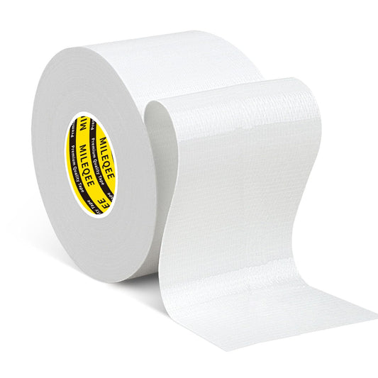 Duct Tape Heavy Duty Single Sided, Strong Adhesive High Strength, Waterproof Mesh Tape for Indoor and Outdoor Repairing Sealing Bonding, Easy Use Hand Tearable, 2.36 Inch x 66 Feet, White