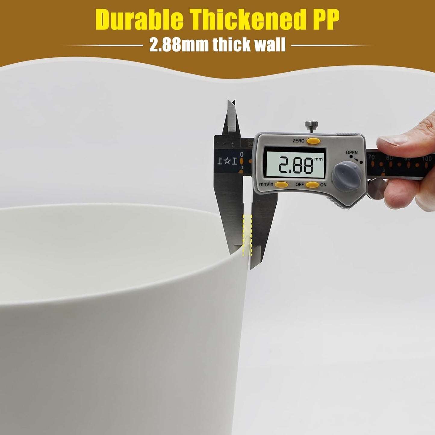 White Trash Can for Bedroom with Bamboo Lid, 2.4 Gallon Open Top Trash Can 2 Pack, Modern Aesthetic Garbage Can for Room Office Living Room, Small Bathroom Trash Bin Boho Style