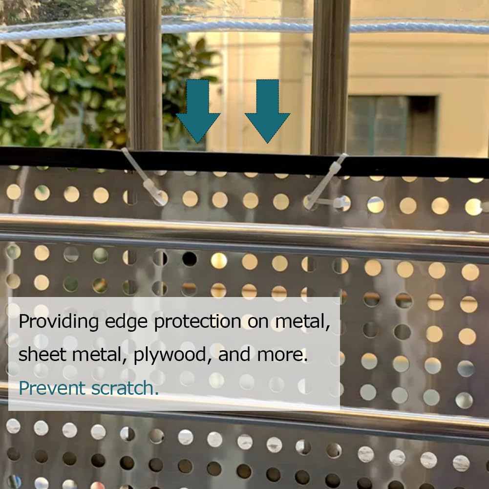 Rubber Edge Trim Black, U Channel Rubber Seal Strip with Self-Adhesive Tape, Metal Edge Protector Fit for 0.15", 10Ft (118in)