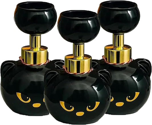 Cute Cat Paw Foam Soap Dispenser, Foaming Hand Dispensers - Pawprint Creates Shaped Bubbles, Black Pump Bottle for Soap, Refillable Empty Foam Liquid Container for Bathroom Kitchen (3)