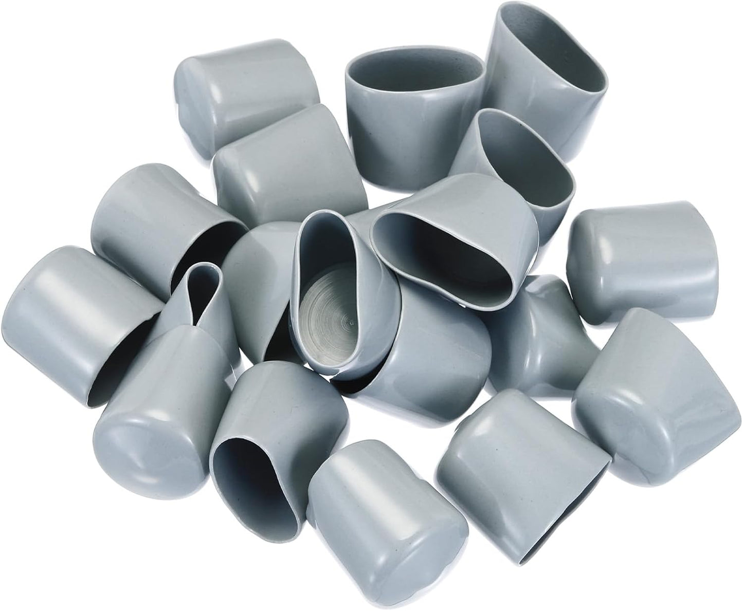 uxcell 20pcs Rubber End Caps 29mm ID Vinyl PVC Round Tube Bolt Cap Cover Screw Thread Protectors Grey