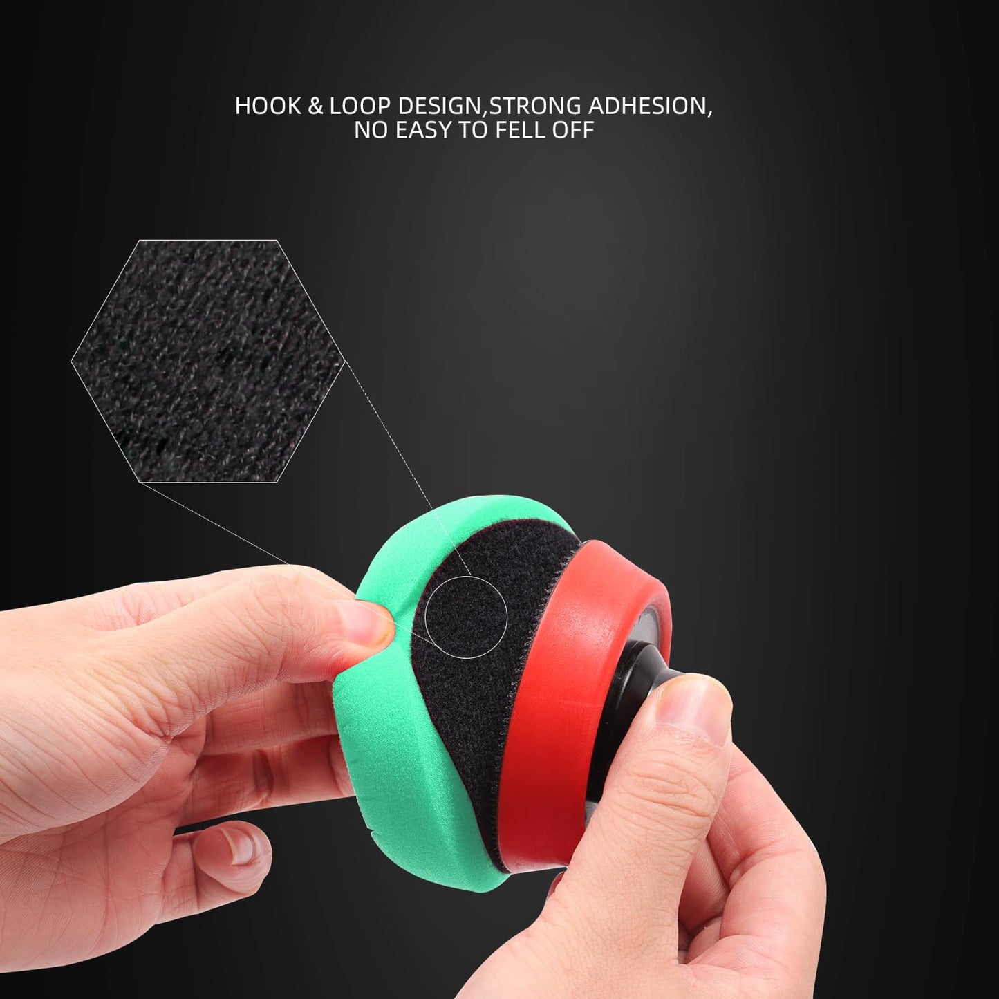 Green Heavy Cut Pad, Buffing Polishing Pads, SPTA 1Pc 3.5 Inch Face for 3 Inch 80mm Backing Plate Compound Buffing Sponge Pads for Car Buffer Polisher Compounding, Polishing and Waxing -FPTSS3G