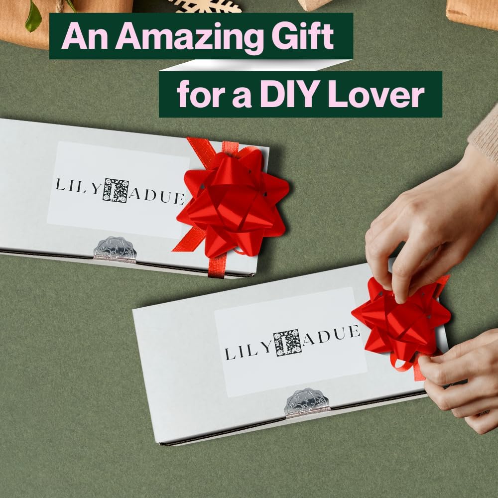 LILY LADUE Sand Candle Kit - 1Lb/16Oz Pearled Candles Sand and Wicks (24) with Bronze Holder, Unscented Aroma Beads, Reusable Pearled Candle Wax for DIY Home Kit, Powder Beads Refill Available