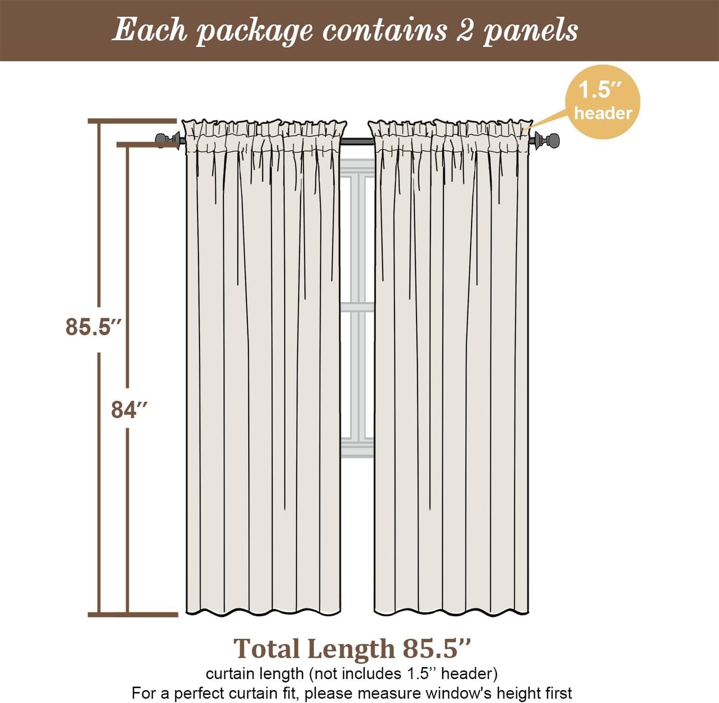 Chyhomenyc Burnt Orange Sheer Curtains 84 Inch Length 2 Panels, Light Filtering Soft Airy Voile Rod Pocket Sheer Window Drapes for Bedroom Living Room, Each 42Wx84L Inches