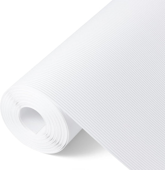 Shelf Liners for Kitchen Cabinets Drawer Liner Non Adhesive Cupboard Mat EVA Material Waterproof Refrigerator Mats Washable Fridge Liner for Cupboard and Desks Liner White 11.8 x 393.7 Inches