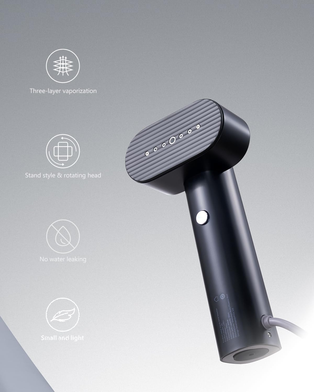 G6 Steamer for Clothes Portable 2-in-1 Travel Iron for Clothes, Just 0.7lbs Lightly, 10 Minutes of Continuous Steam, 900W Light Steamer for travel and home (black)