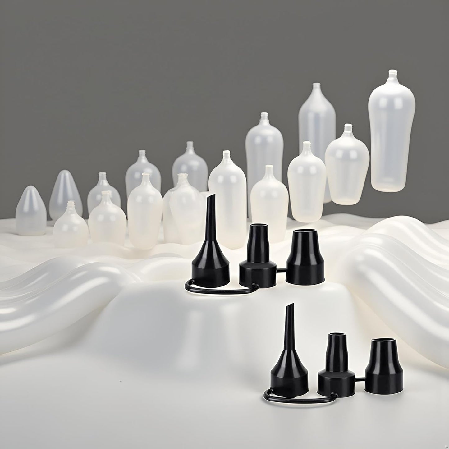 2pcs 3 Sizes Inflatable Pump Nozzles Head, Air Pump Replacement Nozzles, Plastic Pump Nozzles,Air Pump Inflator Adaptor Accessory for Partial Air Bed, Air Mattress Air Mattress Etc Durability