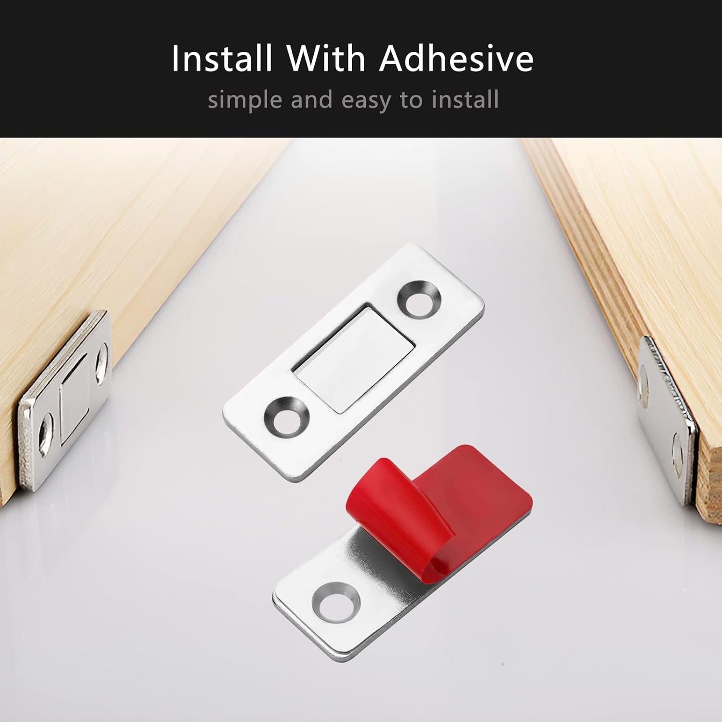 Cabinet Magnetic Catch, 20 Pack Ultra Thin Magnetic Cabinet Door Catch, Adhesive Cabinet Magnets for Kitchen Drawer Cabinet Door Closet, Concealed Strong Magnetic Cabinet Latch