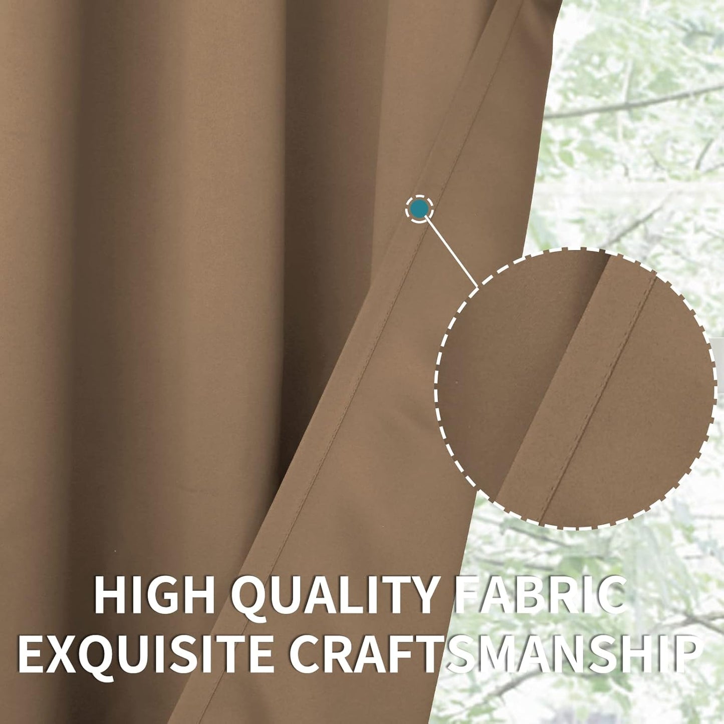 BGment Taupe Blackout Curtains 54 Inches Length - Thermal Insulated Rod Pocket Short Room Darkening Curtain for Bedroom Kitchen, 42 x 54 Inch, 2 Panels