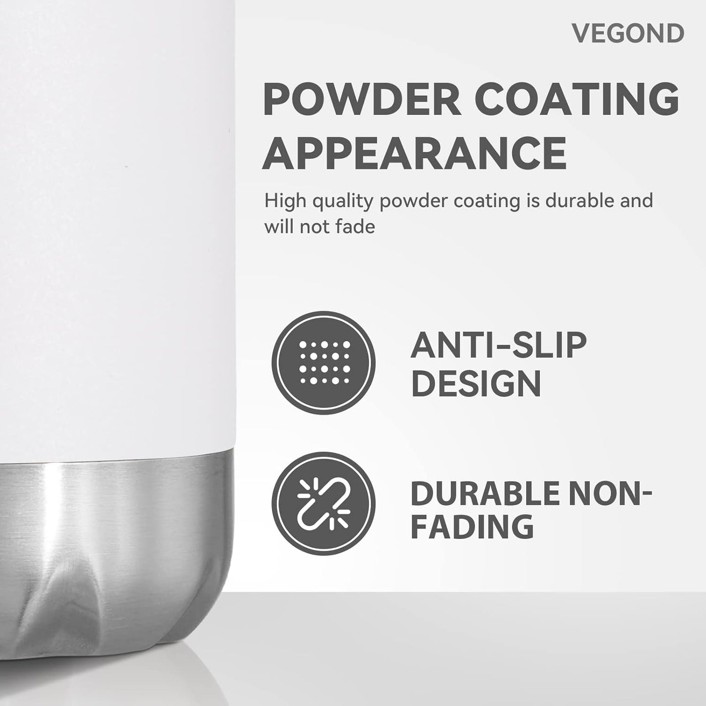 VEGOND 17oz Stainless Steel Water Bottles, Reusable Metal Sports Water Bottle Keeps Drink Hot and Cold, BPA Free Double Wall Vacuum Cola Shape Insulated Water Bottle for Camping Gym, 1 Pack