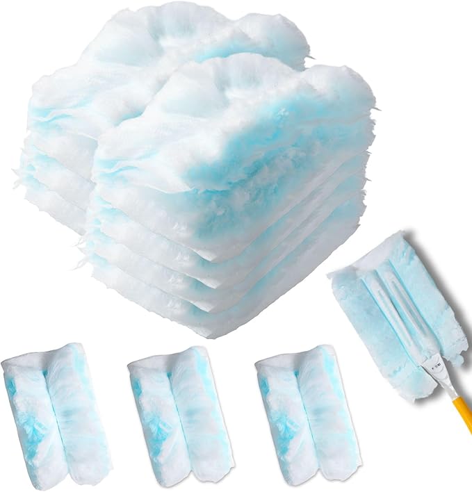 Duster Refills,Static Dust Removal Brush Disposable Replacement Head Compatible with Swiffer Duster Refills for Electronics, Furniture, Blinds, Ceiling Fans (Blue, 30 PCS)