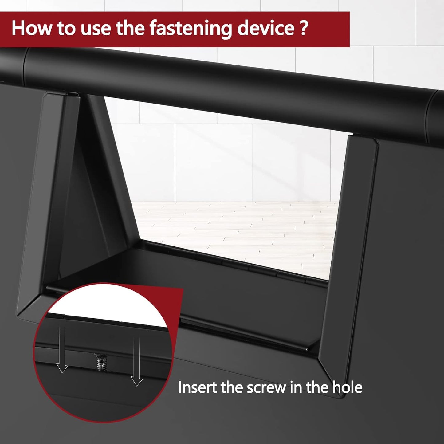 Kigley 2 Pcs Wet Floor Sign, 24 Inch Stainless Steel Caution Wet Floor Sign Double Sided Portable Foldable Bilingual Safety Warning for Hotel Market Restroom Restaurant Office (Black)