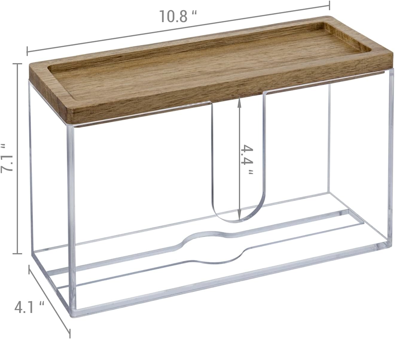 MyGift Deluxe Modern Metal Folded Commercial Paper Towel Holder with Rustic Burnt Solid Wood Tray Lid, Wall Mounted Trifold Multifold Z Fold Disposable Napkin Dispenser (Acrylic & Acacia Wood)