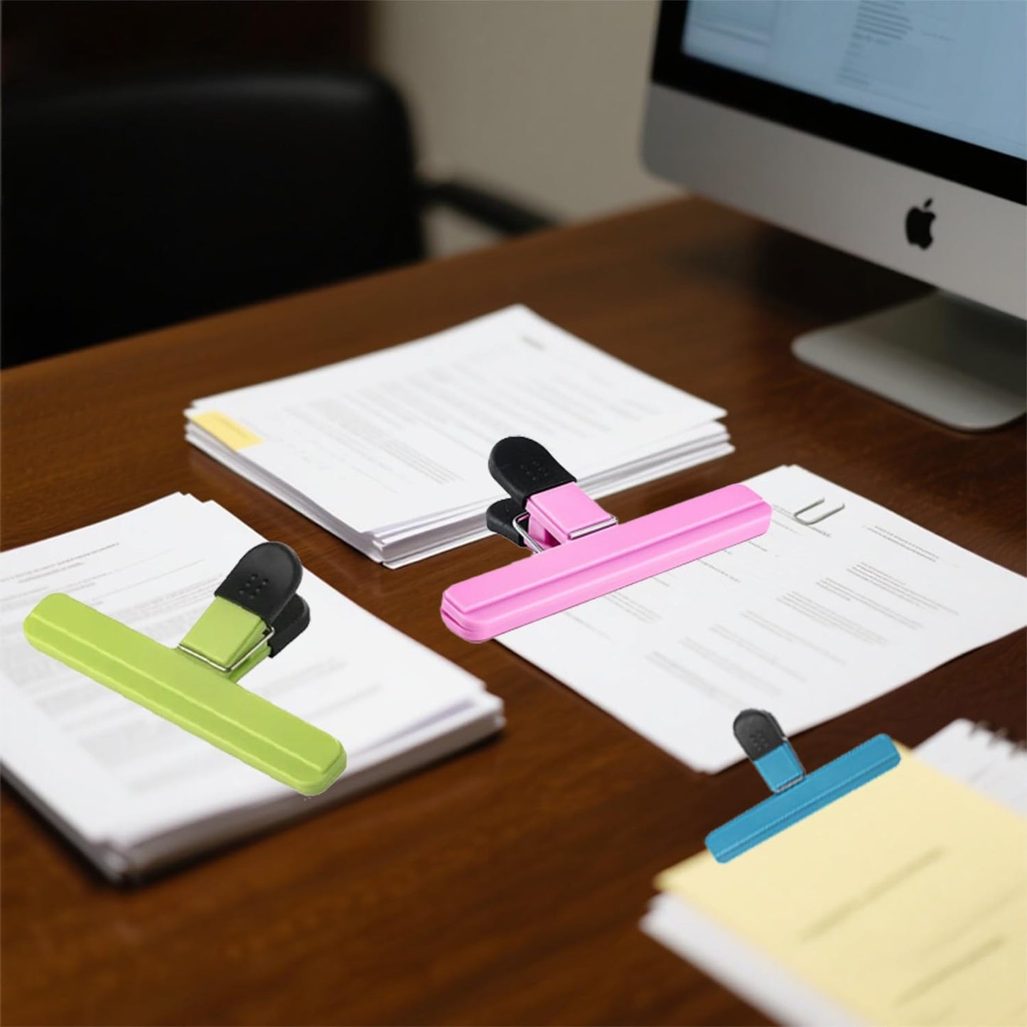 6 Pack Heavy Duty Bag Clip - Large Food Storage Clips for Chips, Snacks, Seal Bags - Durable Plastic Sealing Clips for Home, Office (3.5 x 6 Inch)