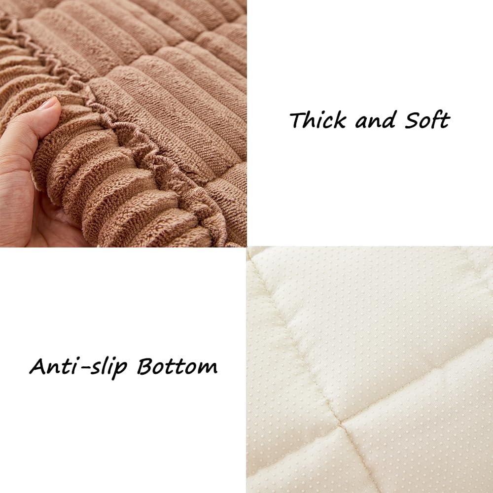 Couch Cover for Dogs Washable, Fuzzy Pet Couch Covers for 3 Cushion Sofa Pet Friendly, Non Slip Sofa Cover (Dark Brown, 27.6" x 82.7"/70 x 210cm)