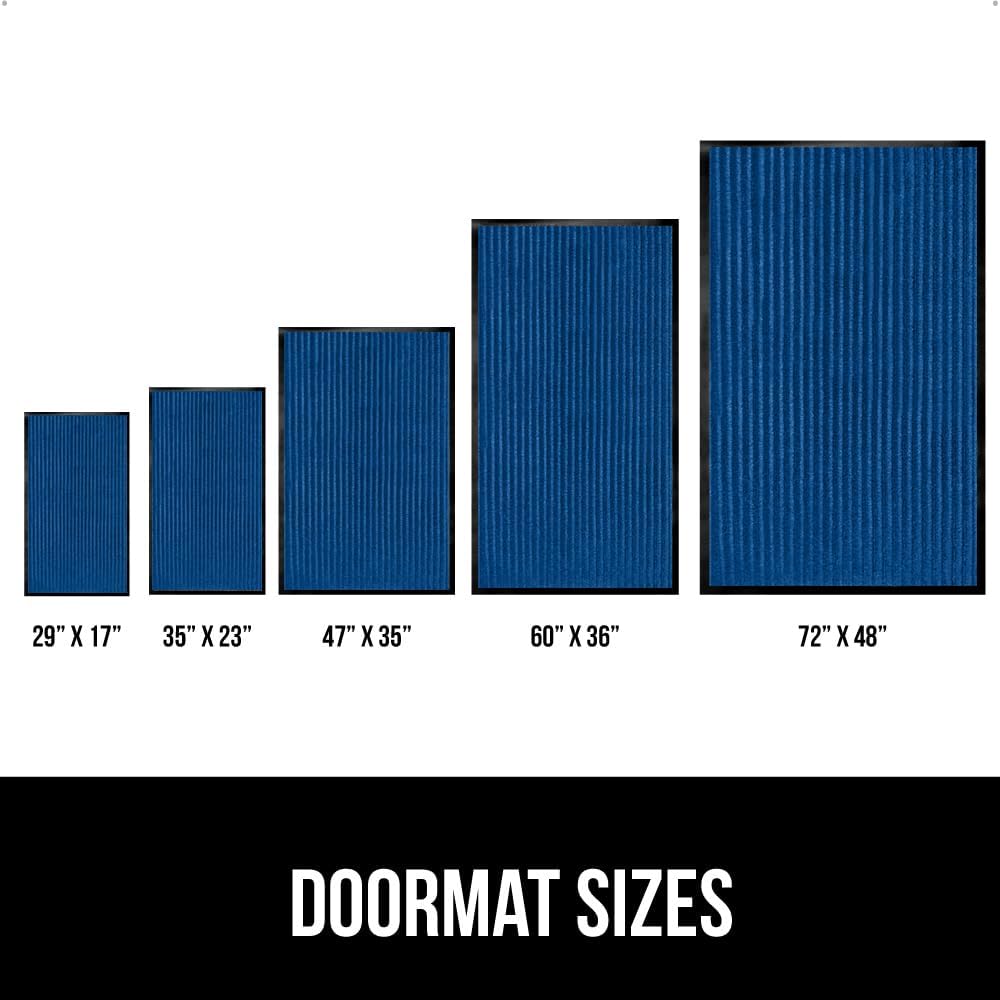 GORILLA GRIP Traffic Guard Door Mat, 72x48, Heavy Duty Welcome Mats, Commercial Office Space Doormat, Waterproof, Fade Resistant, Strong Rubber Backing, Low Profile, Shoe and Boot Scraper, Blue