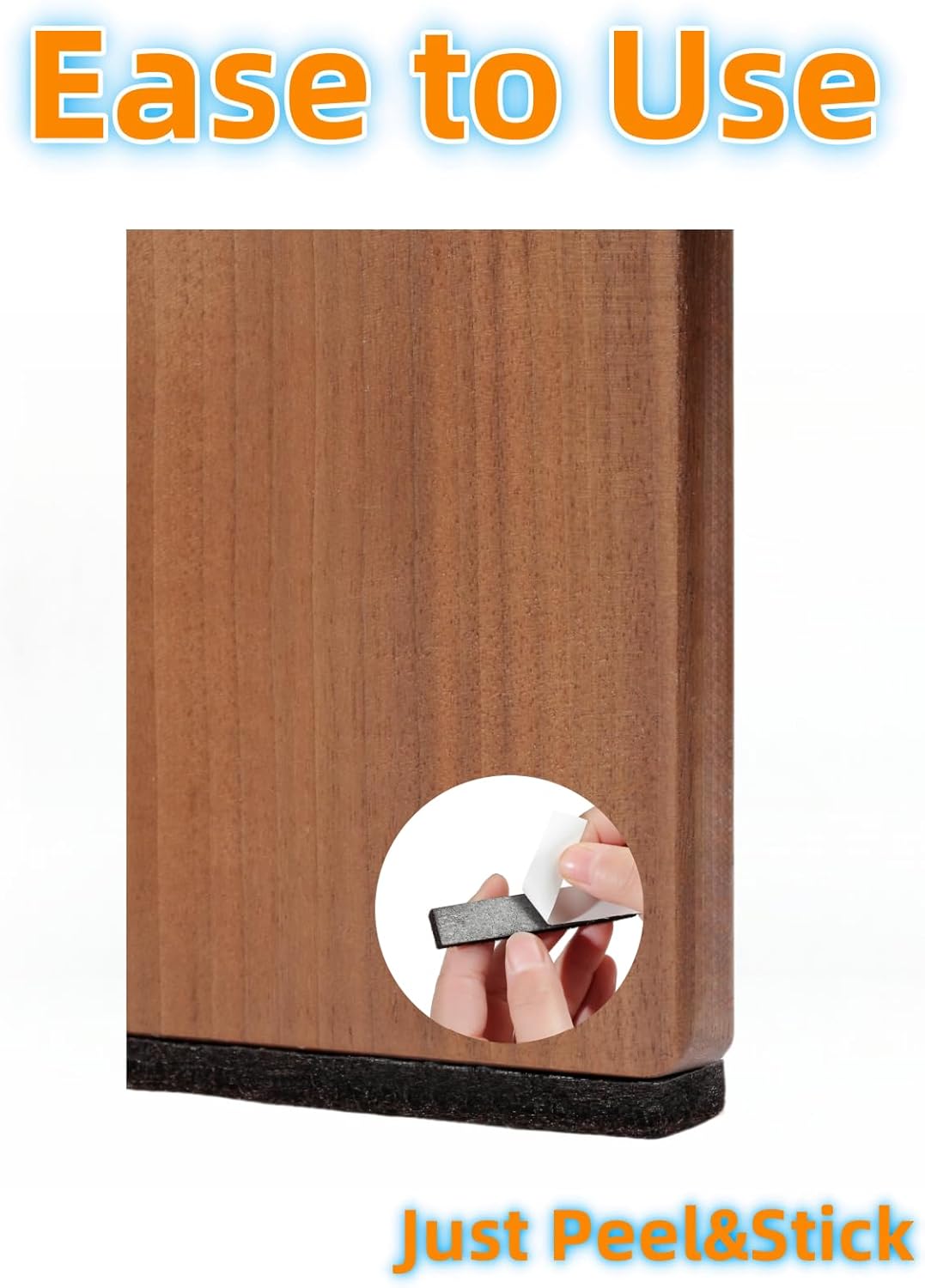 Furnigear Felt Strips with Adhesive Backing for Furniture - Felt Furniture Pads for Hardwood Floors, Furniture Chair Feet Felt Pads, Furniture Floor Protector Sliders 30 Pcs 3 x 1/2" Rectangular Brown