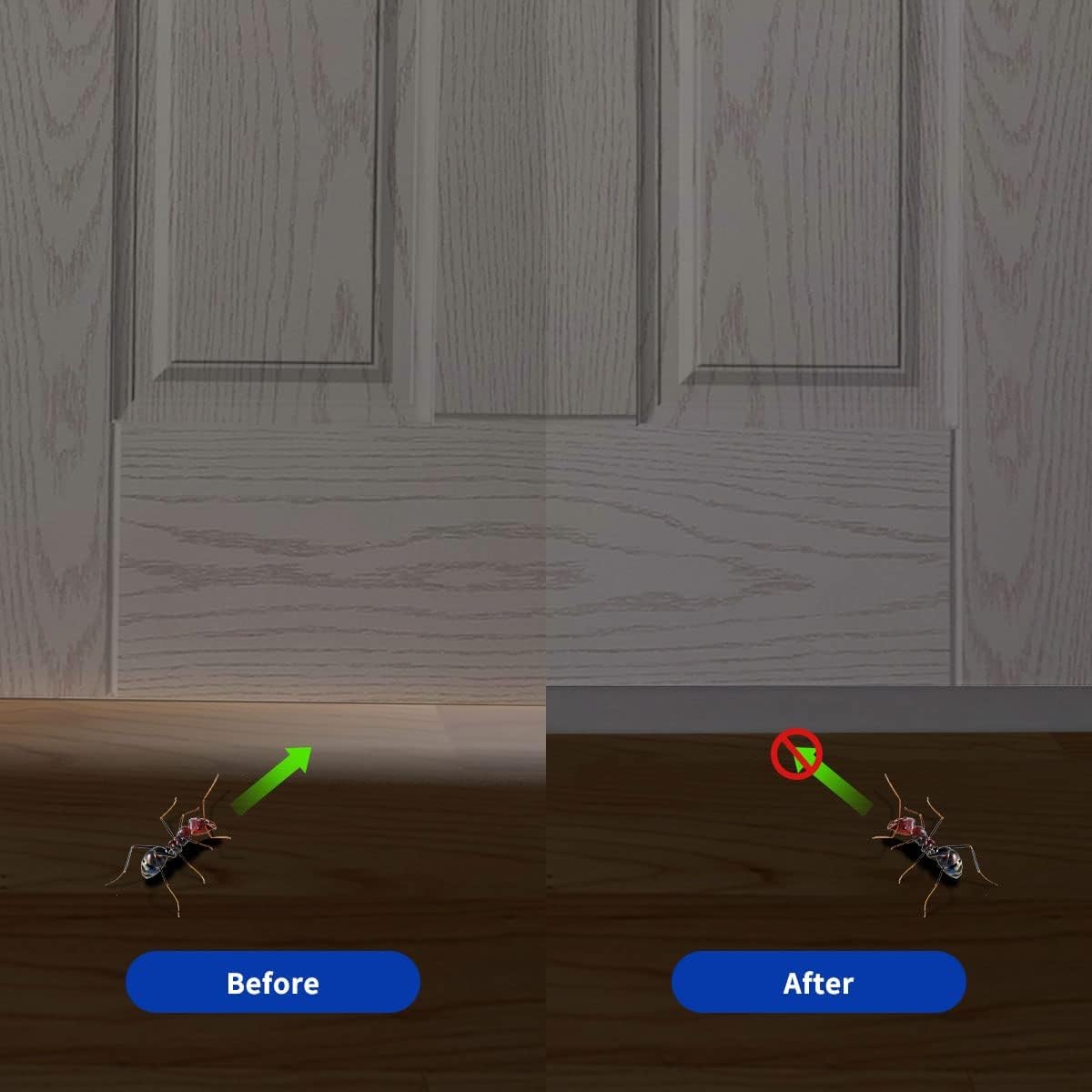 Door Draft Stopper, Strong Adhesive Door Sweep for Exterior and Interior Doors, 39” Length Cuttable Under Door Seal. (White, 1 Pack)