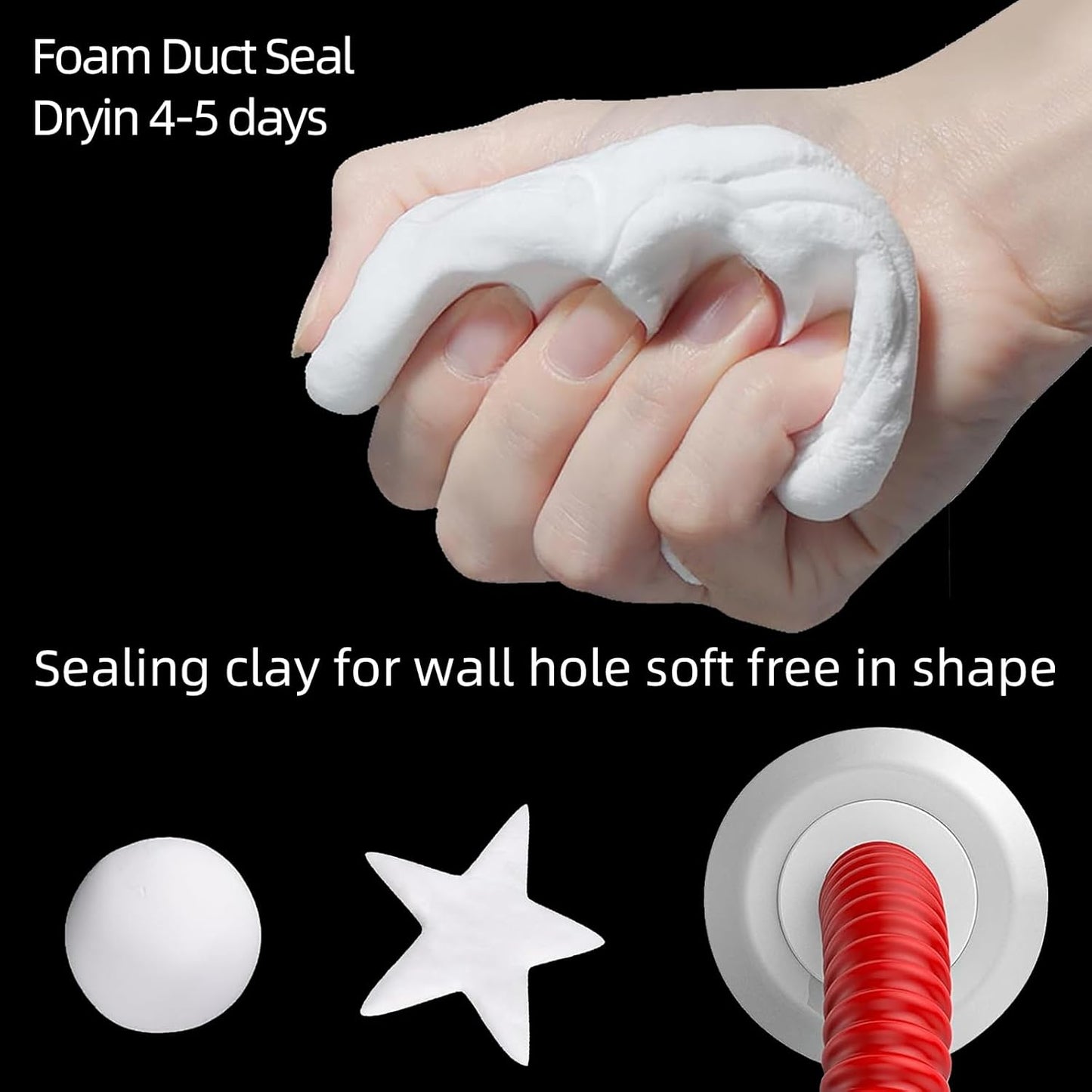 10-Pack Premium Waterproof Wall Repair Sealing Clay Duct Seal Ideal for Wall Hole Repair, Air Conditioning and Drainage Pipes Quick and Easy Solution
