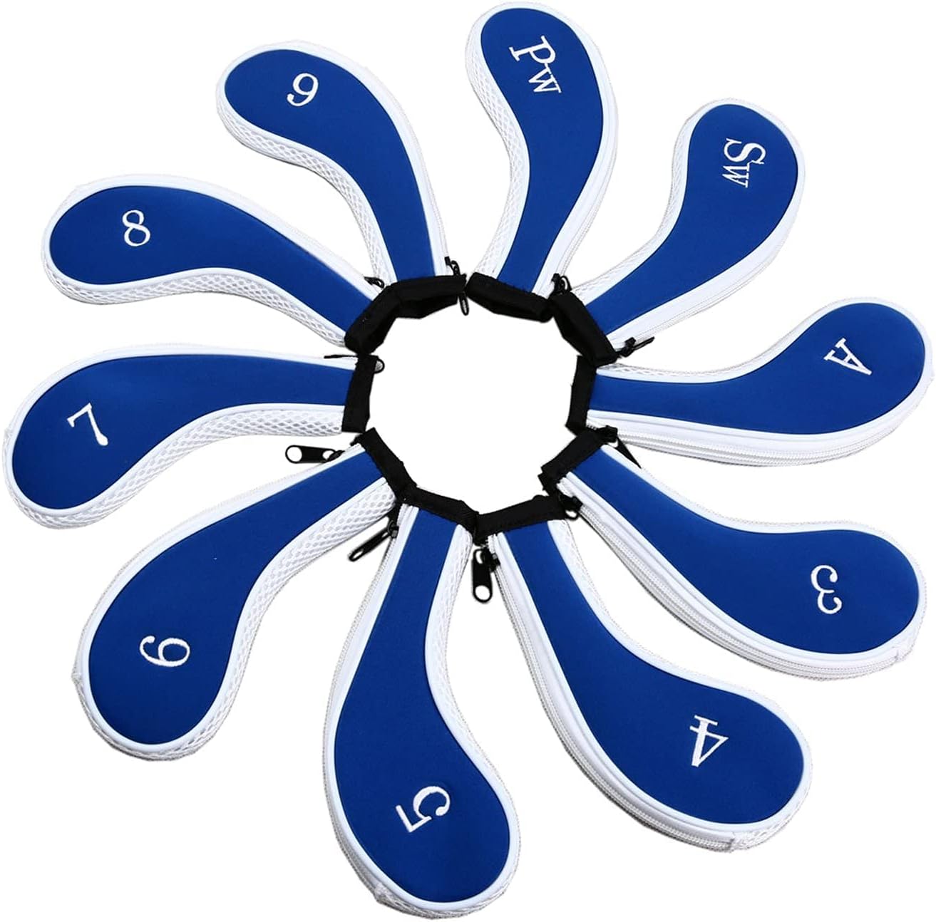Sword &Shield sports Neoprene Zipper Golf Club Iron Head Covers Iron Covers 10pcs/Set
