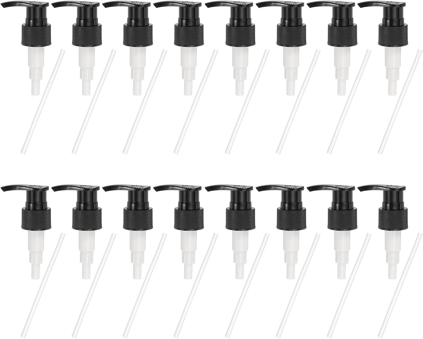 uxcell 16 Pcs Soap Dispenser Pump Heads Soap Dispensers Top Pumps Replacement Switch Pumphead for Standard 24/416 Neck Size Lotion Shampoo Bottle, Black