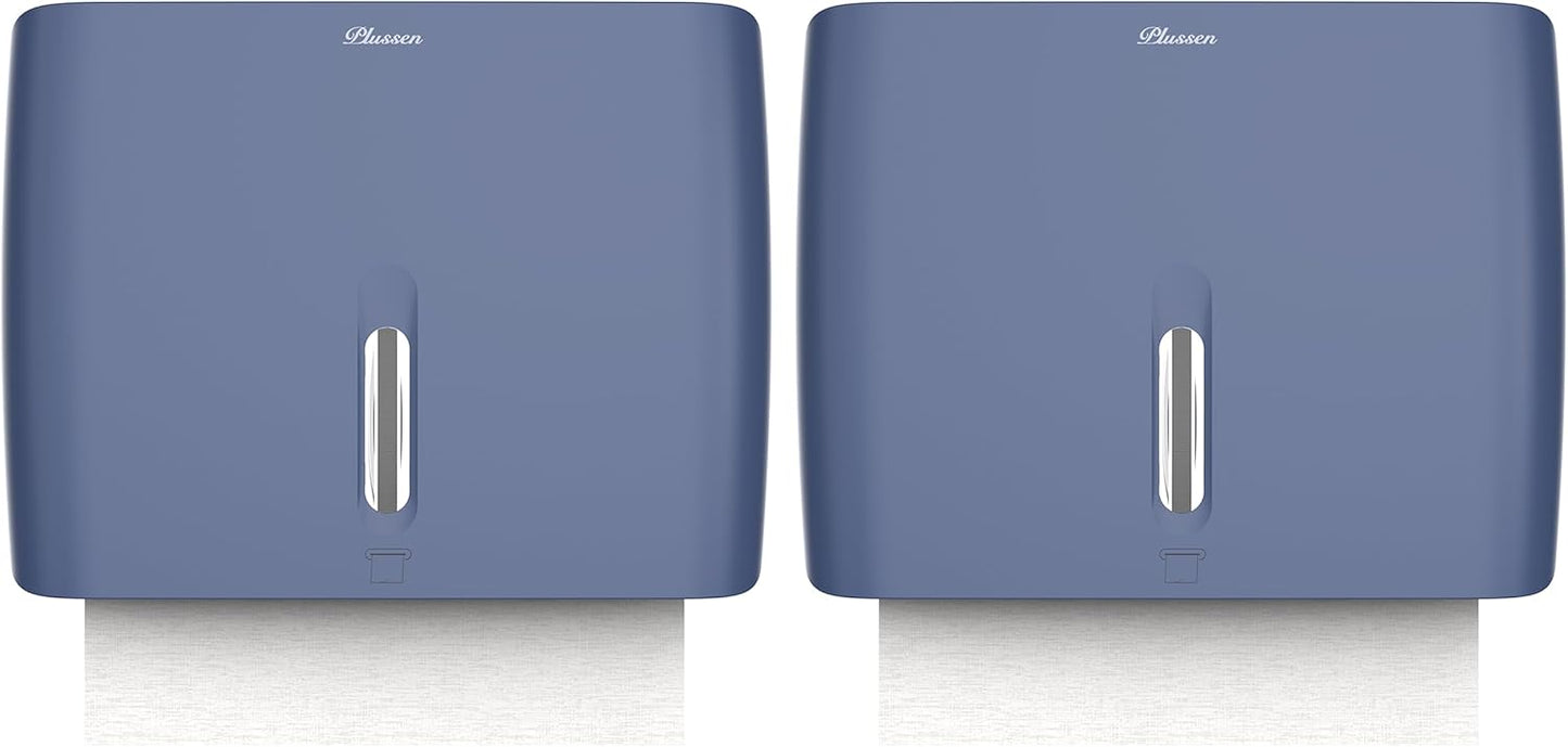 Commercial Paper Towel Dispenser Wall Mount Blue Pack of 2 Fits Multifold Paper Towels for Bathroom Kitchen Home Use