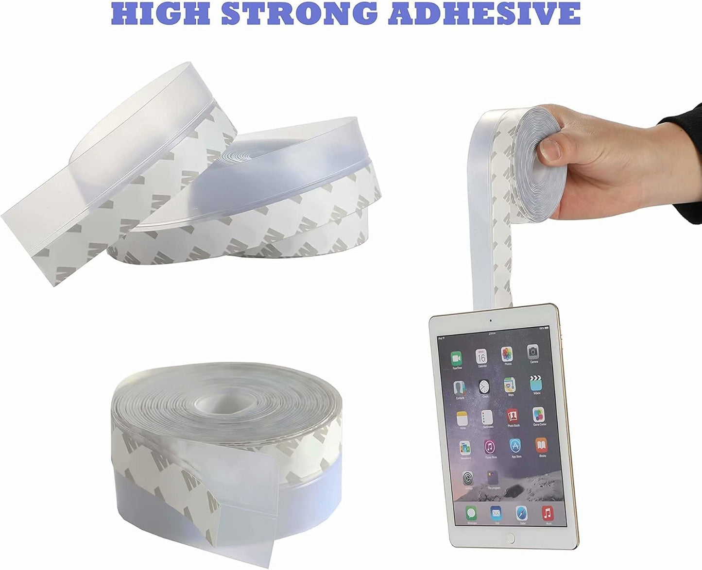 Weather Stripping Door Seal Strip,Door Strip Bottom for Doors Silicone Sealing Sticker Adhesive for Doors and Windows Gaps of Anti-Collision Silicone 5M/16FT (45MM, Transparent)