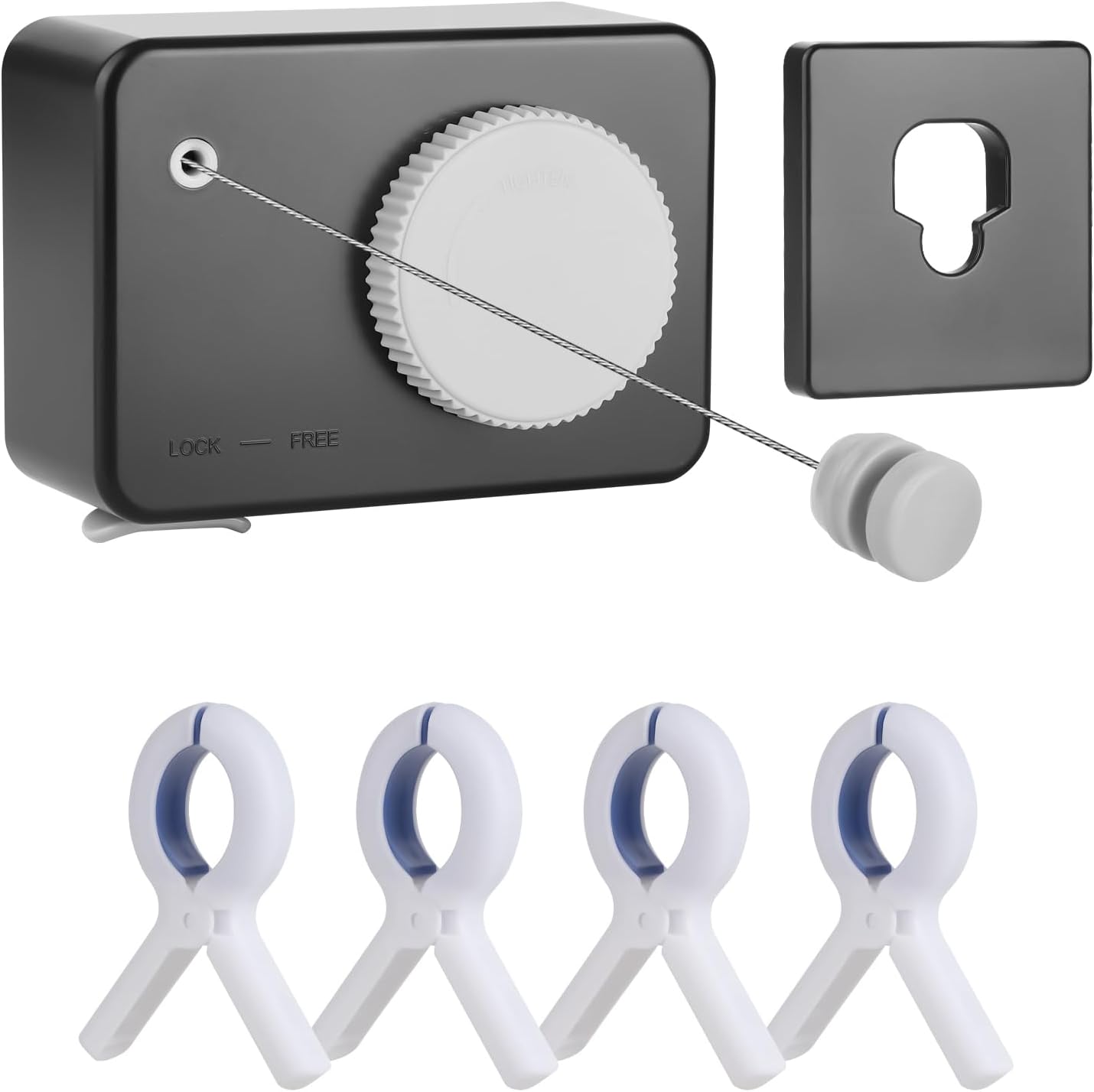 Retractable Clothesline Indoor/Outdoor, Anti-Sag for Drying Clothes Line Retracting Indoor/Outdoor, We Equipped This 13.8 Fts Laundry line Retractable with 4 Large Clips