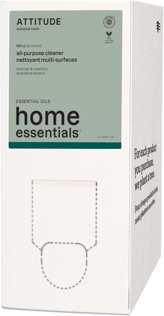 ATTITUDE All Purpose Cleaner, EWG Verified Multi-Surface Products, Vegan, Naturally Derived Multipurpose Cleaning Spray, Lavender and Rosemary, 67.6 Fl Oz