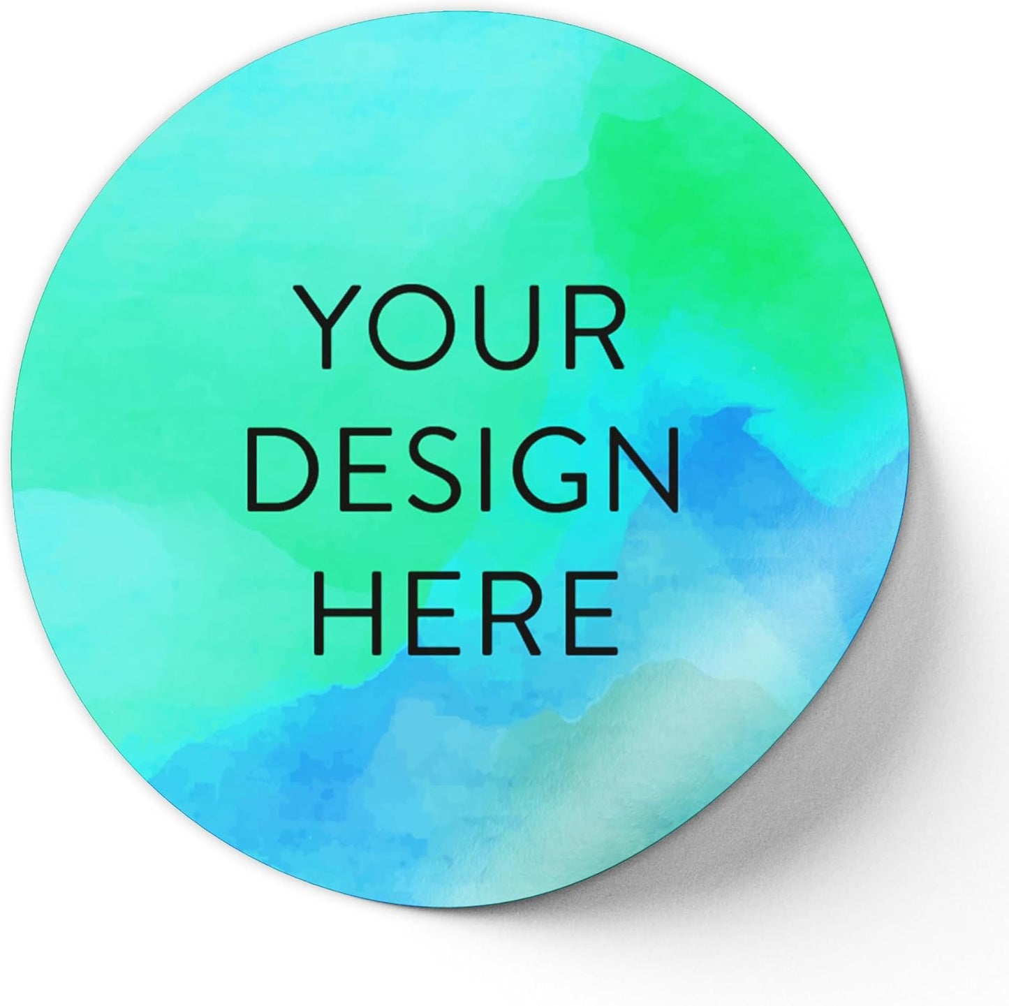 100 Custom Vinyl Stickers - Upload Your own Image, Text, Design, Logo - Personalized Logo Labels for Handmade, Packaging, Bottle, Jars, Candle, Brand Stickers (Blue Green, 1x1)