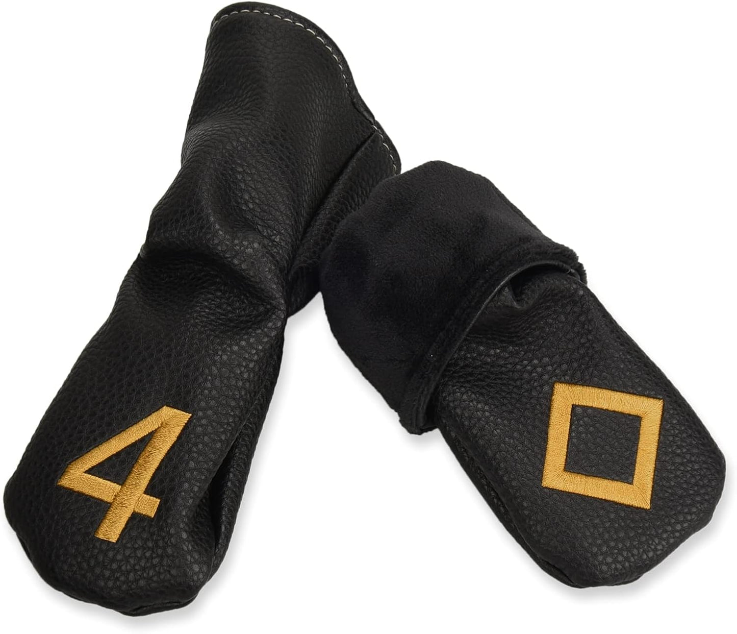 10pcs /Set Black Hybrid Iron Head Covers Protector with Large Gold No.