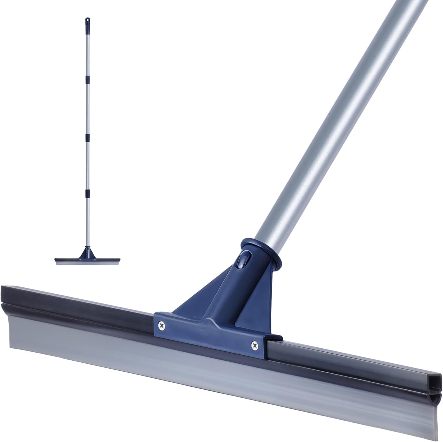 DSV Standard Floor Squeegee for Concrete Floor, 17.5" Large Floor Squeegee Broom for Floor, Heavy Duty Floor Squeegee for Tile Floor with 62" Handle for Garage, Deck, Bathroom, Window, Glass